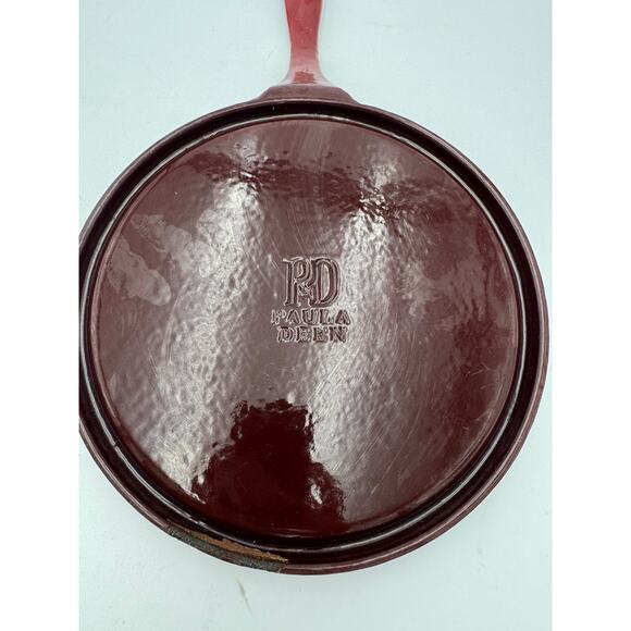Paula Deen Heavy Cast Iron Red Pancake Hoecake 10" Round Griddle - Picture 1 of 4